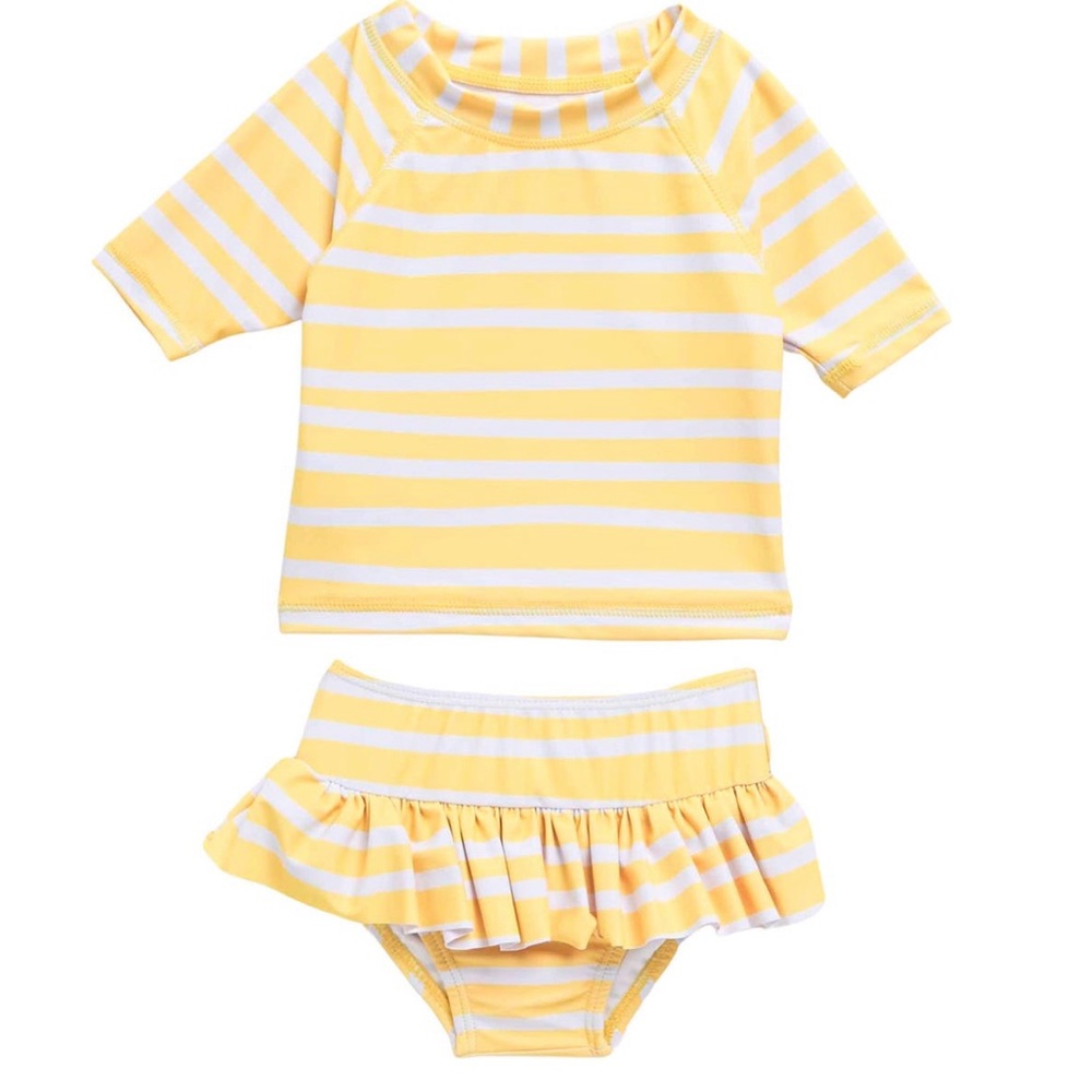 ☀️ NWT SOOKIbaby yellow stripe 2-piece swim set ☀️